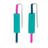 rectangle earrings - multi colour