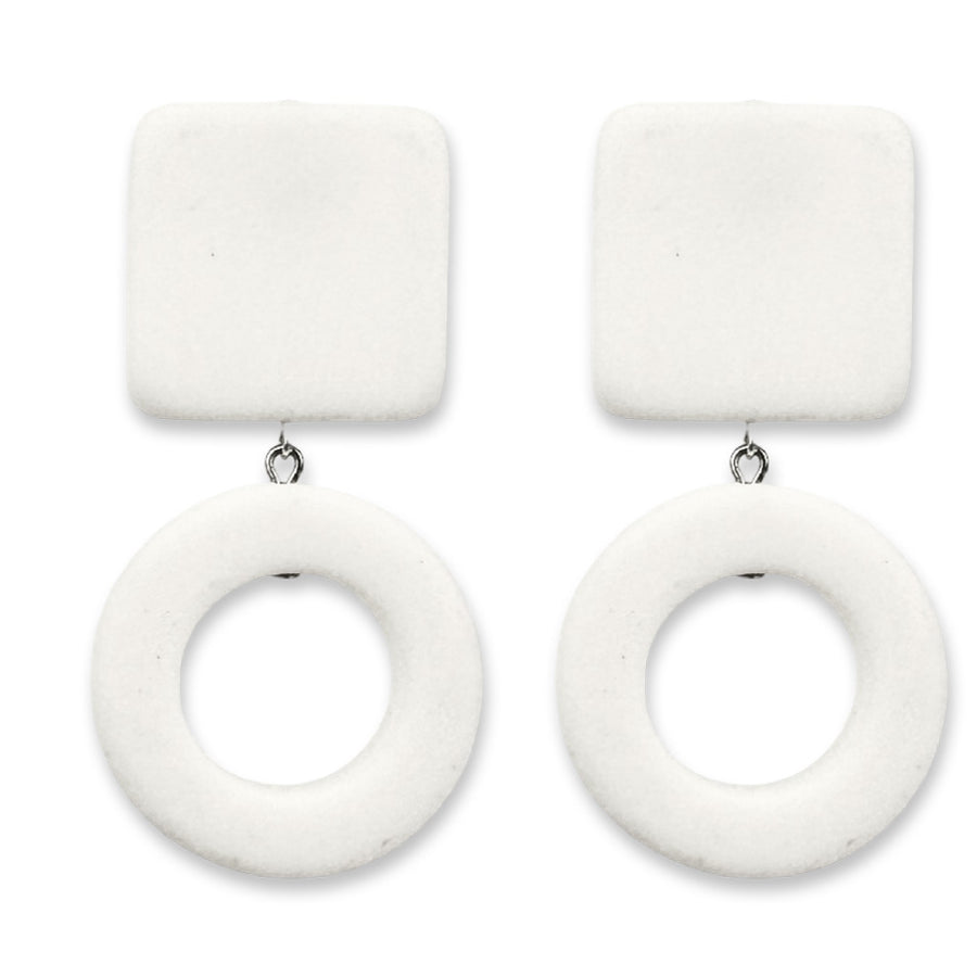 square + ring earrings