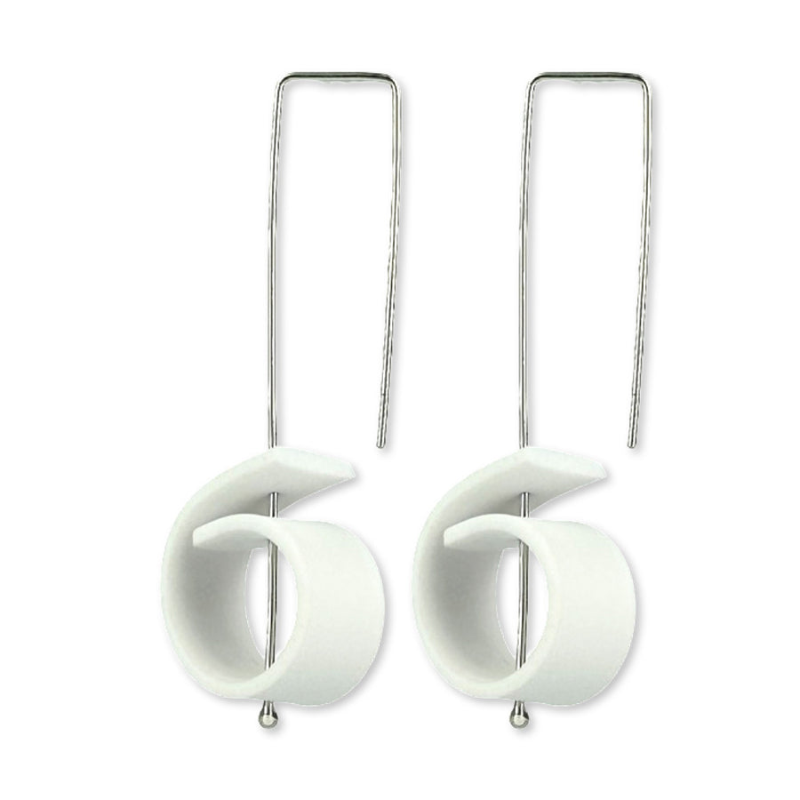 Hook earrings with white circular detail