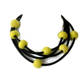 rubber and felt necklace