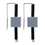 Grey rubber cube sterling silver earrings.