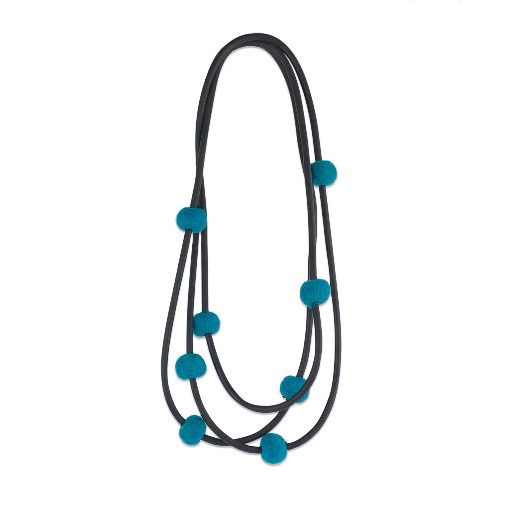 rubber and felt necklace