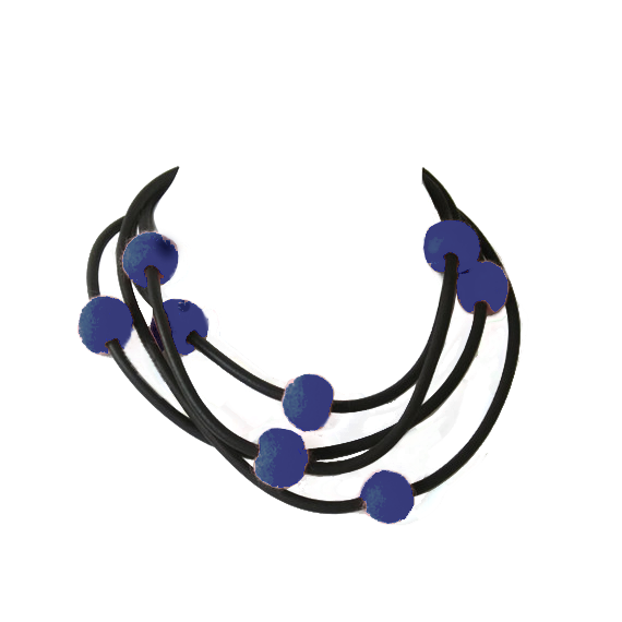 rubber and felt necklace