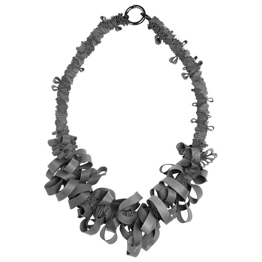 rubber ruffle -charcoal ends of line