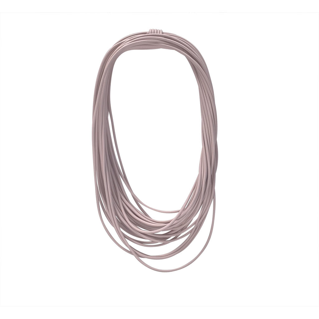 pink necklace on a white background