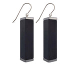 black tower earrings  on a white background