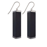 black tower earrings  on a white background