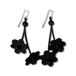 black felt recycled earrings