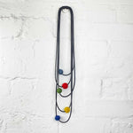 5 strand necklace felt and rubber