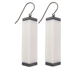 white tower earrings  on a white background