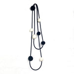 bold colour felt necklace black and cream