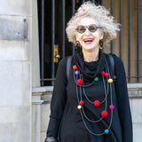 rubber and felt necklace