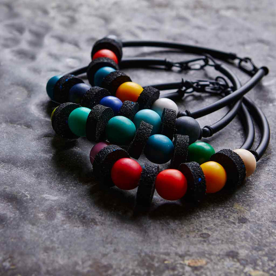 colourful statement necklaces recycled fashion frank