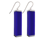 blue tower earrings  on a white background