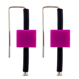 hot pink rubber cube sterling silver earrings.