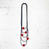 felt necklace, 5 strands