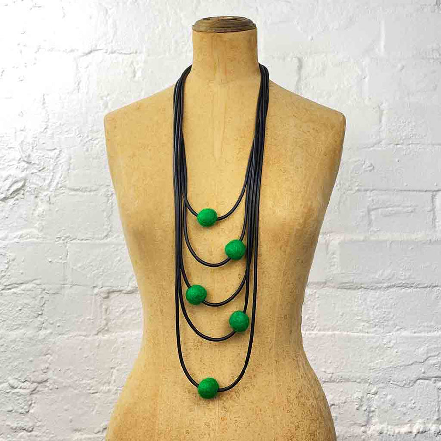 felt necklace, 5 strands