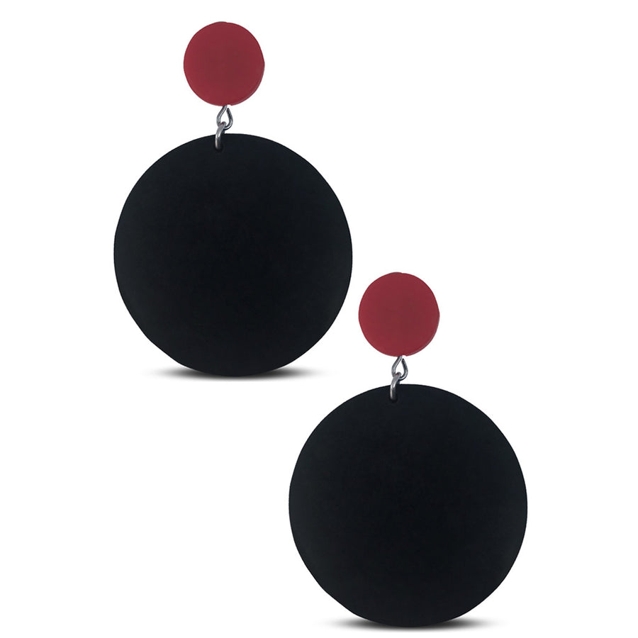 Modern recycled Rubber disc Earrings
