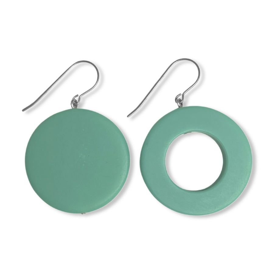 Green mismatched earrings