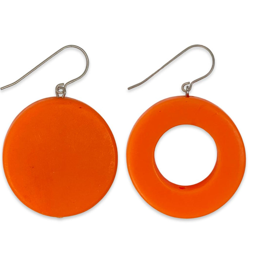 Orange Mismatched Round earrings