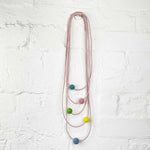 pastel felt and pink rubber necklace