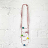 pastel felt and pink rubber necklace