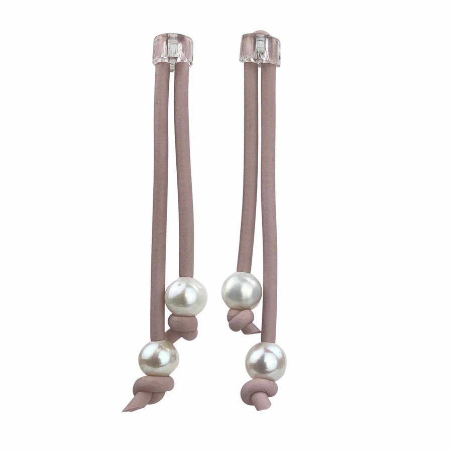 pearl and rubber earrings