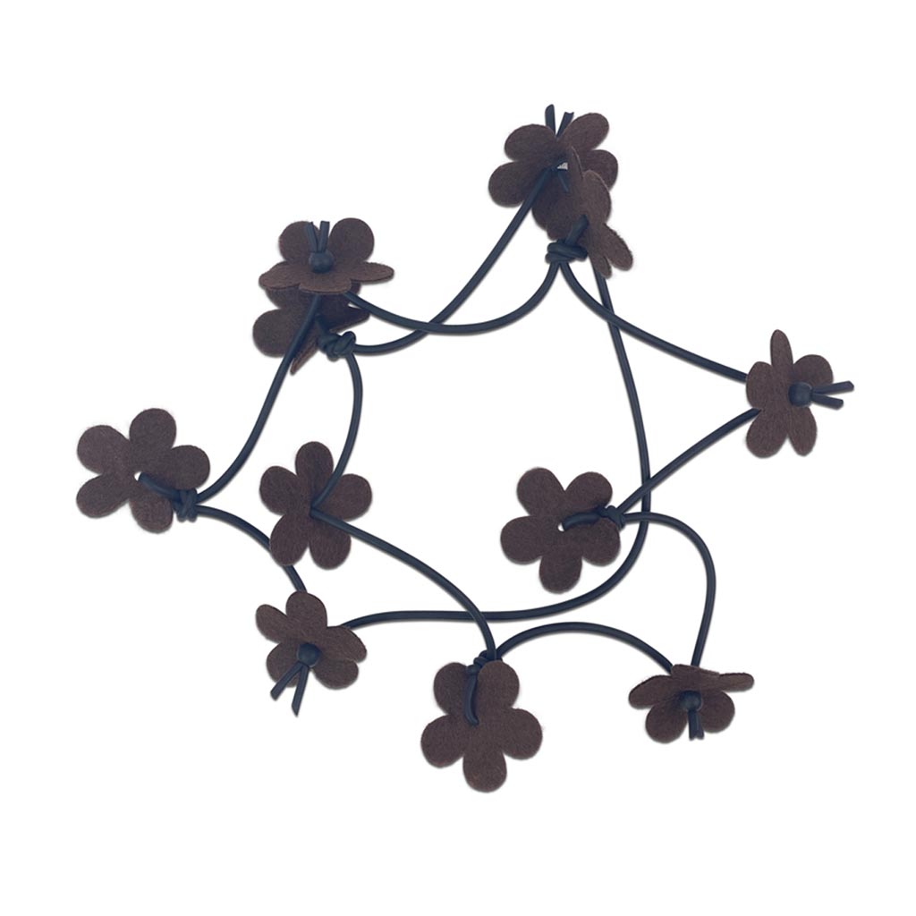 brown recycled flower necklace