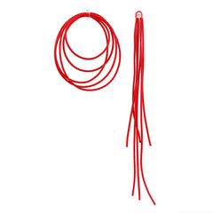red rubber earrings