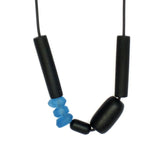 black resin and sea glass necklace -old stock