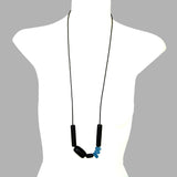 black resin and sea glass necklace -old stock
