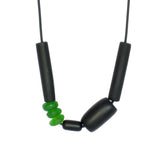 black resin and sea glass necklace -old stock