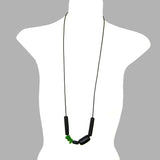 black resin and sea glass necklace -old stock