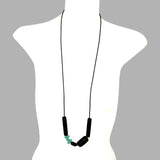 black resin and sea glass necklace -old stock