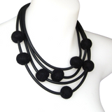 rubber and felt necklace
