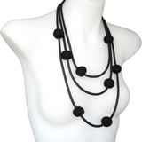 rubber and felt necklace