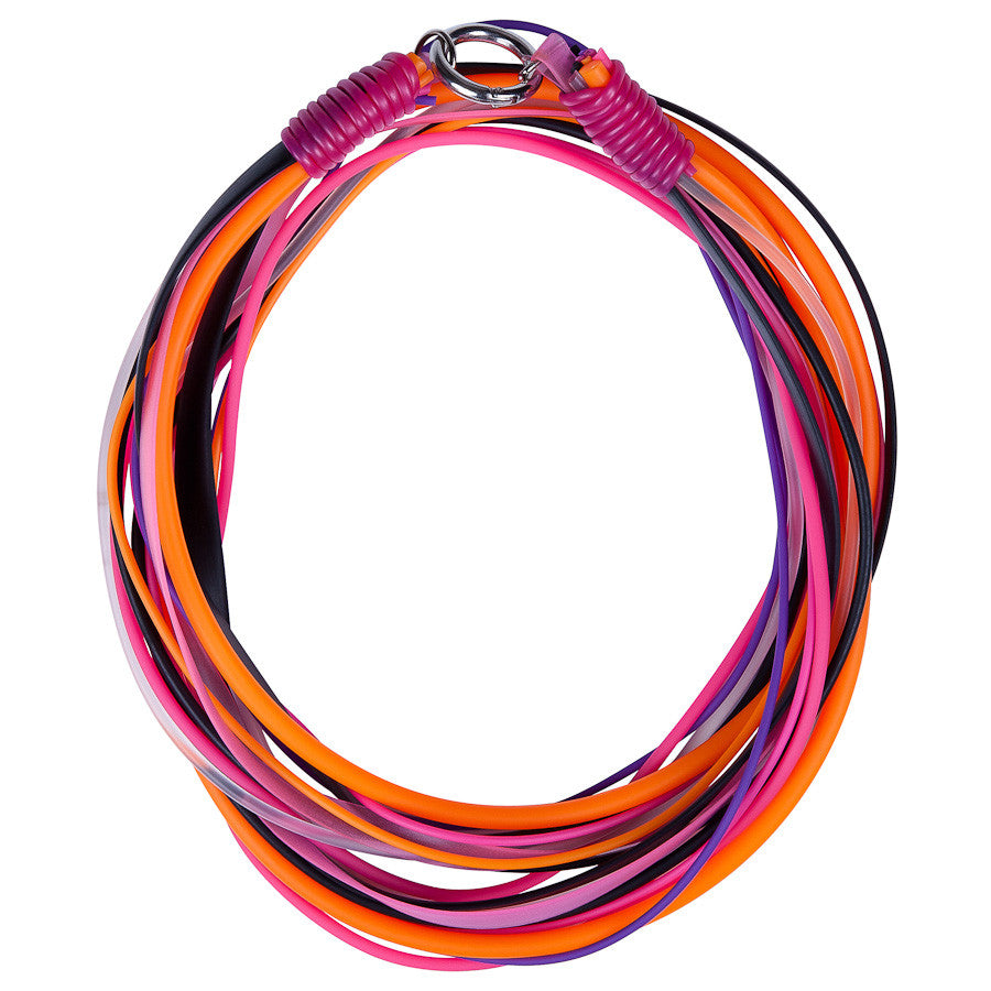 multi strand necklace hot pink and orange