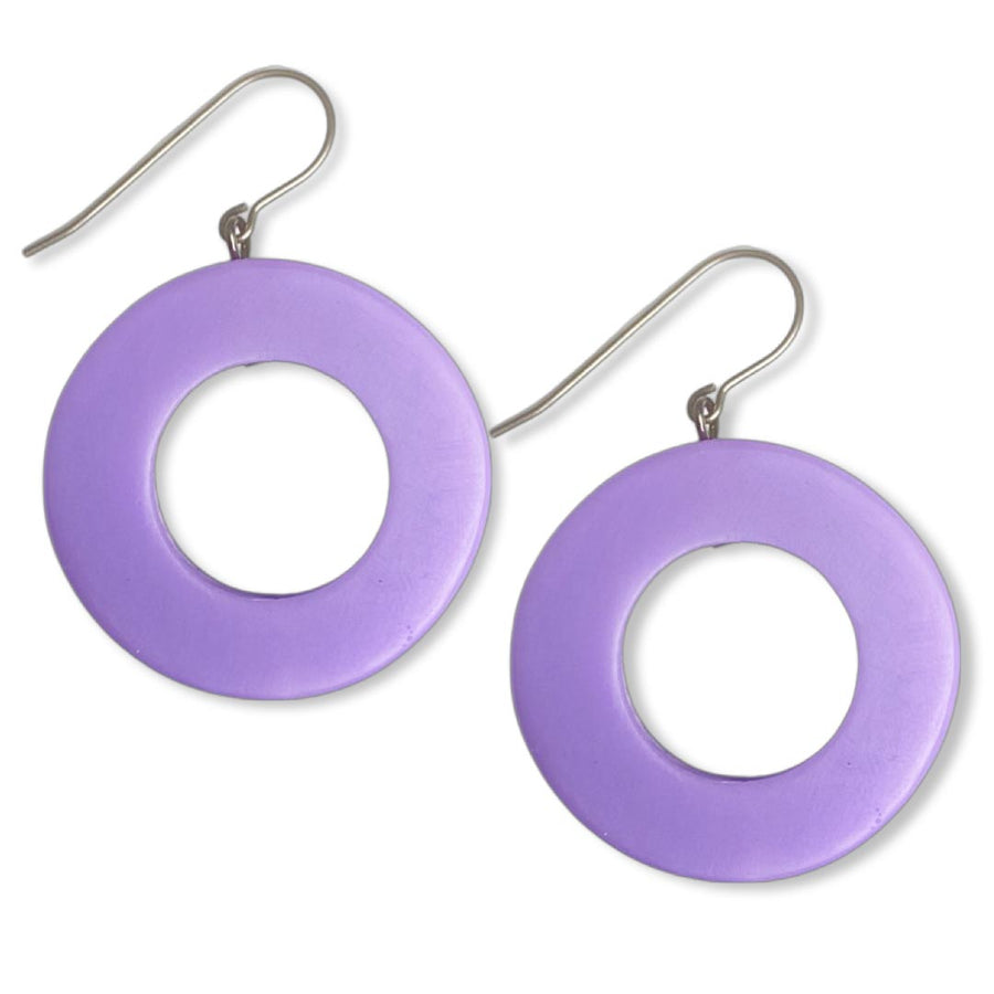 mauve earrings round ring shap