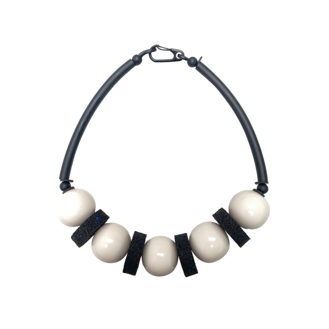 chunky resin and rubber necklace