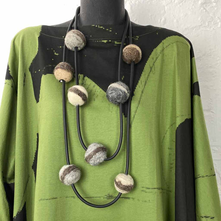 designer wool felt necklace